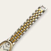 Load image into Gallery viewer, Vintage Seiko Two-Tone Oval Quartz Watch Blued Hands Roman Numerals
