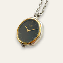 Load image into Gallery viewer, Vintage Seiko 1400-0920 Pendant Watch, Black Dial, Two-Tone, Quartz
