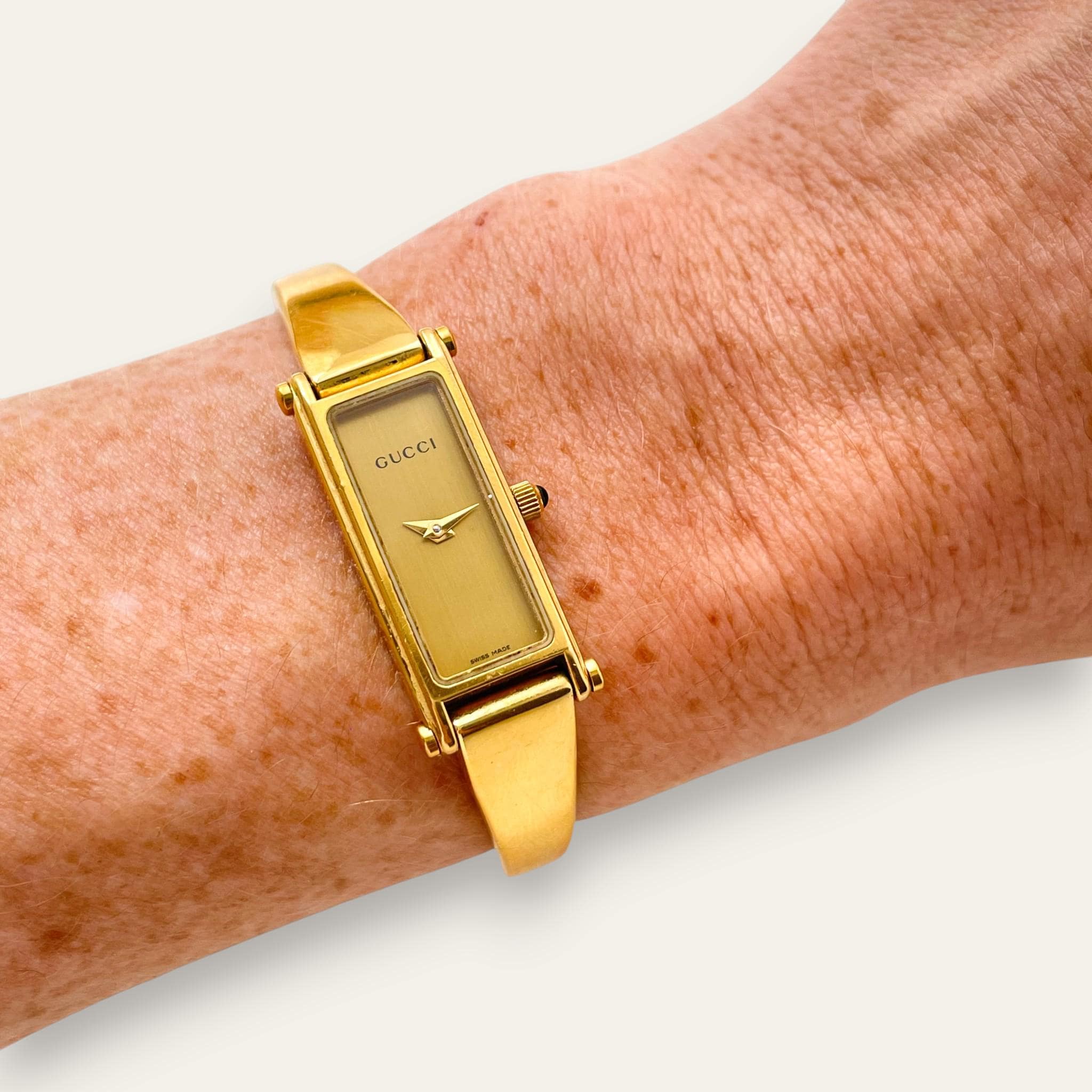 Vintage Gucci 1500L Bangle Watch - Gold Dial, Quartz – Finchley