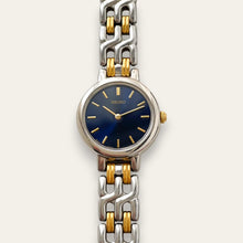 Load image into Gallery viewer, Vintage Seiko Two Tone Bracelet Watch Navy Blue Dial 1990s Quartz
