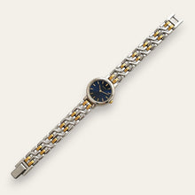 Load image into Gallery viewer, Vintage Seiko Two Tone Bracelet Watch Navy Blue Dial 1990s Quartz
