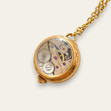 Load image into Gallery viewer, Vintage Bucherer Pendant Watch Necklace Gold-Tone Mechanical Swiss Made

