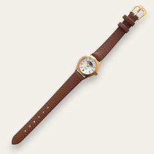Load image into Gallery viewer, Vintage Zeon Moon Phase Ladies' Gold-Tone Watch | White Dial, Quartz
