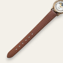 Load image into Gallery viewer, Vintage F. Hinds Moon Phase Ladies' Gold-Tone Watch | White Dial, Quartz
