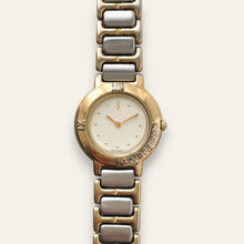 Load image into Gallery viewer, Vintage Yves Saint Laurent Quartz Watch Two Tone Roman Numeral Bezel
