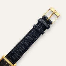 Load image into Gallery viewer, Vintage Omega De Ville Quartz Watch Gold Plated Black Dial 1980s Swiss
