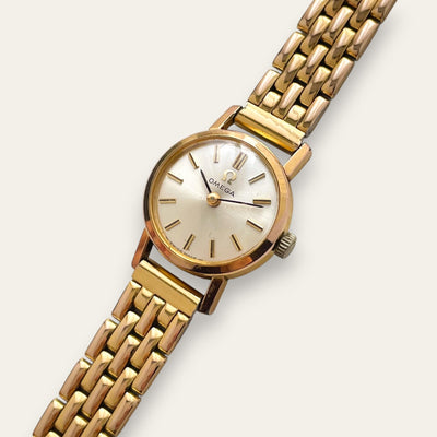 Vintage Omega Mechanical Watch Gold Plated Silver Dial 1960s Swiss Made