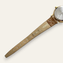 Load image into Gallery viewer, Vintage Equinox Quartz Watch Sun and Moon Dial Gold Tone Roman Numerals
