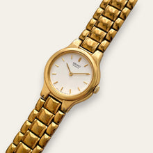 Load image into Gallery viewer, Vintage Seiko Ladies Watch Gold-Tone White Dial Rice-Grain Bracelet Quartz
