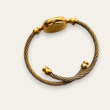 Load image into Gallery viewer, Vintage Gucci 2700L Ladies' Quartz Watch Black Dial Gold Cable Bangle
