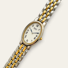 Load image into Gallery viewer, Vintage Seiko Two-Tone Oval Quartz Watch Blued Hands Roman Numerals
