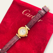 Load image into Gallery viewer, Vintage Must de Cartier Colisée Vermeil Quartz Ladies Watch Burgundy
