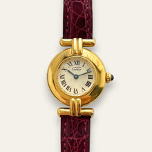 Load image into Gallery viewer, Vintage Must de Cartier Colisée Vermeil Quartz Ladies Watch Burgundy
