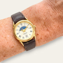 Load image into Gallery viewer, Vintage Constant Sun &amp; Moon Ladies' Gold-Tone Watch | Moonphase, Quartz
