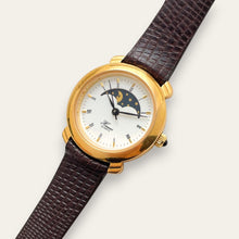 Load image into Gallery viewer, Vintage Sun &amp; Moon Ladies' Gold-Tone Watch | Moonphase, Quartz
