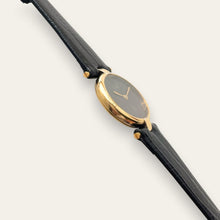 Load image into Gallery viewer, Vintage Must de Cartier Vendome Quartz Vermeil Black Dial Ladies Watch
