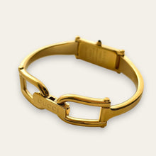 Load image into Gallery viewer, Vintage Gucci 1500L Gold Bangle Watch with Mother of Pearl Dial, 90s Quartz
