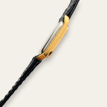 Load image into Gallery viewer, Vintage Omega De Ville Quartz Watch Gold Plated Black Dial 1980s Swiss
