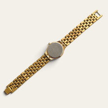 Load image into Gallery viewer, Vintage Seiko Quartz Ladies Gold Watch Black Dial Roman Numeral Bezel

