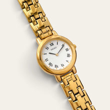 Load image into Gallery viewer, Vintage Seiko Ladies Gold-Plated Quartz Watch Roman Numeral White Dial

