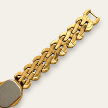 Load image into Gallery viewer, Vintage Seiko Ladies Watch Gold-Tone Black Dial Woven Bracelet Quartz
