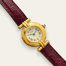 Load image into Gallery viewer, Vintage Must de Cartier Colisée Vermeil Quartz Ladies Watch Burgundy
