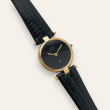 Load image into Gallery viewer, Vintage Must de Cartier Vendome Quartz Vermeil Black Dial Ladies Watch

