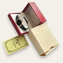 Load image into Gallery viewer, Vintage Must de Cartier Vendome Quartz Vermeil Black Dial Ladies Watch
