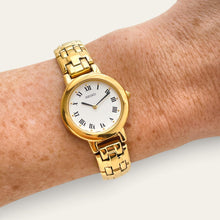 Load image into Gallery viewer, Vintage Seiko Ladies Gold-Plated Quartz Watch Roman Numeral White Dial
