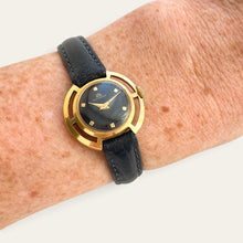Load image into Gallery viewer, Vintage Bucherer Ladies Mechanical Watch Black Dial Gold-Tone Openwork

