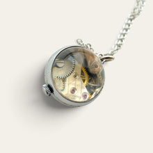 Load image into Gallery viewer, Vintage Andre Wyler Globe Pendant Watch Mechanical Silver-Tone 1950s
