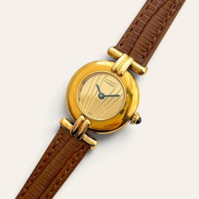 Vintage Must de Cartier Colisée Vermeil Gold Dial Ladies Quartz Watch