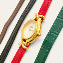 Load image into Gallery viewer, Vintage Fendi 640L Gold-Tone Ladies Quartz Watch, White Dial, 5 Straps
