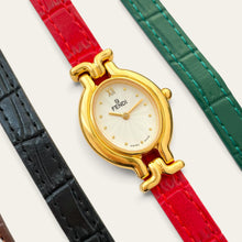 Load image into Gallery viewer, Vintage Fendi 640L Gold-Tone Ladies Quartz Watch, White Dial, 5 Straps
