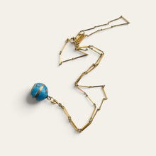 Load image into Gallery viewer, Vintage Bucherer Mechanical Ball Watch Pendant 800 Silver Blue Enamel
