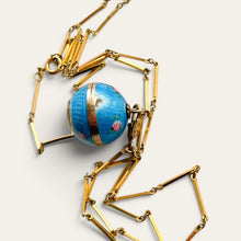 Load image into Gallery viewer, Vintage Bucherer Mechanical Ball Watch Pendant 800 Silver Blue Enamel
