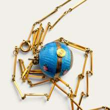 Load image into Gallery viewer, Vintage Bucherer Mechanical Ball Watch Pendant 800 Silver Blue Enamel
