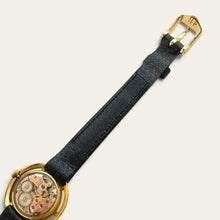Load image into Gallery viewer, Vintage Bucherer Ladies Mechanical Watch Black Dial Gold-Tone Openwork
