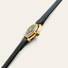 Load image into Gallery viewer, Vintage Bucherer Ladies Mechanical Watch Black Dial Gold-Tone Openwork
