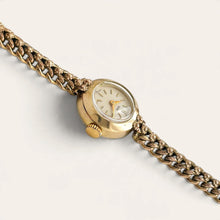Load image into Gallery viewer, Vintage Tudor Ladies Gold Plated Mechanical Watch Floral Link Bracelet
