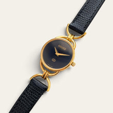 Load image into Gallery viewer, Vintage Gucci 6000L Black Dial Gold-Plated Quartz Ladies Watch &amp; Box
