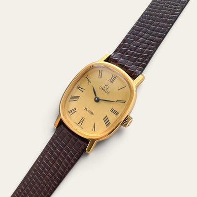 Vintage Omega De Ville Mechanical Ladies Watch Gold-Plated Roman Dial