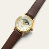 Vintage Imado Sun & Moon Quartz Watch - Brown Leather Strap