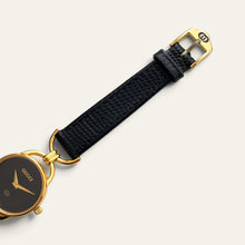 Load image into Gallery viewer, Vintage Gucci 6000L Black Dial Gold-Plated Quartz Ladies Watch &amp; Box
