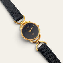 Load image into Gallery viewer, Vintage Gucci 6000L Black Dial Gold-Plated Quartz Ladies Watch &amp; Box
