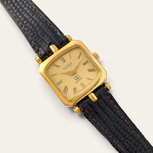 Load image into Gallery viewer, Vintage 1990s Gucci Ladies Quartz Watch Gold-Tone Web Stripe Boxed
