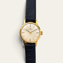 Load image into Gallery viewer, Vintage Omega Ladies Mechanical Watch Gold-Tone Silver Dial Leather
