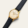 Vintage Omega Ladies Mechanical Watch Gold-Tone Silver Dial Leather