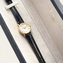 Load image into Gallery viewer, Vintage Longines Présence Gold-Tone Ladies Quartz Watch Roman Numerals
