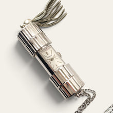 Load image into Gallery viewer, Vintage Sonic Silver-Tone Lipstick Pendant Watch Necklace Mechanical
